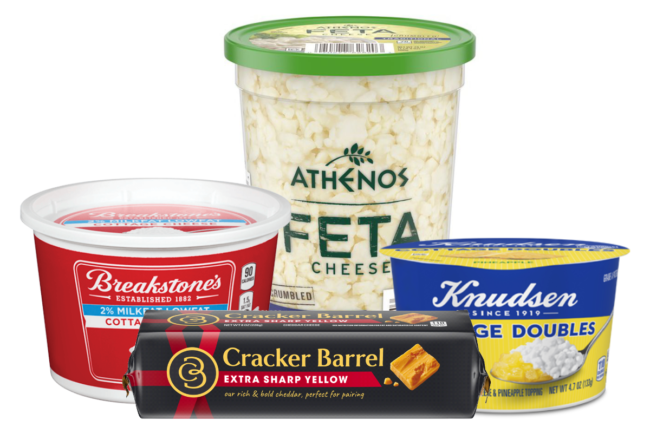 Kraft Heinz's Cracker Barrel, Breakstone’s, Knuden and Athenos cheese products