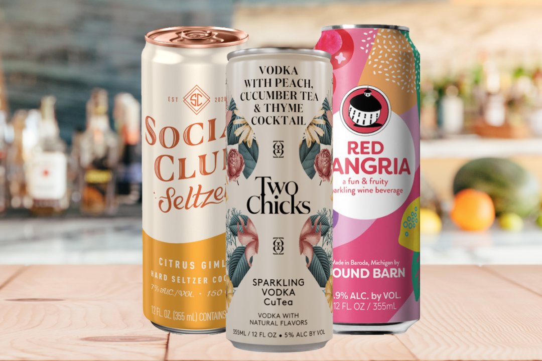 Social Club hard seltzer, Sparkling Vodka CuTea and Flavor Trip Canned Wine Cocktails