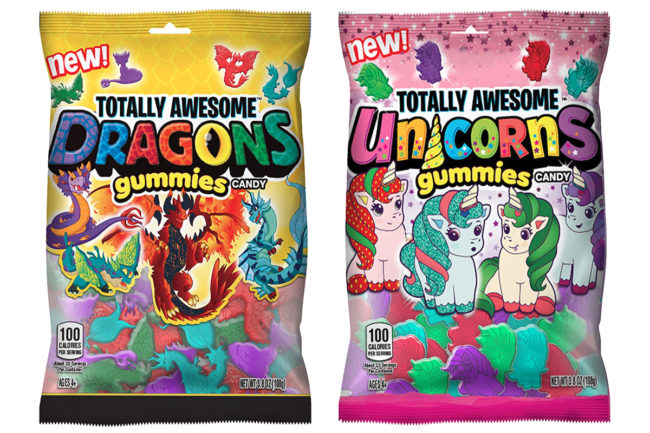 Totally Awesome Dragons and Totally Awesome Unicorns gummies