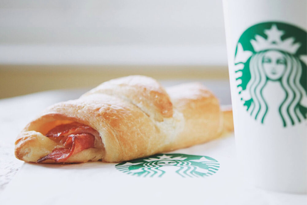 Starbucks croissant and coffee