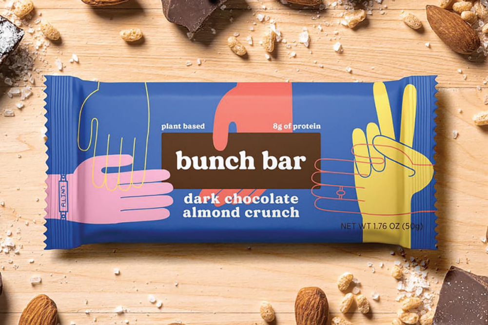 Peanut butter dark chocolate crunch and dark chocolate almond crunch bunch bars