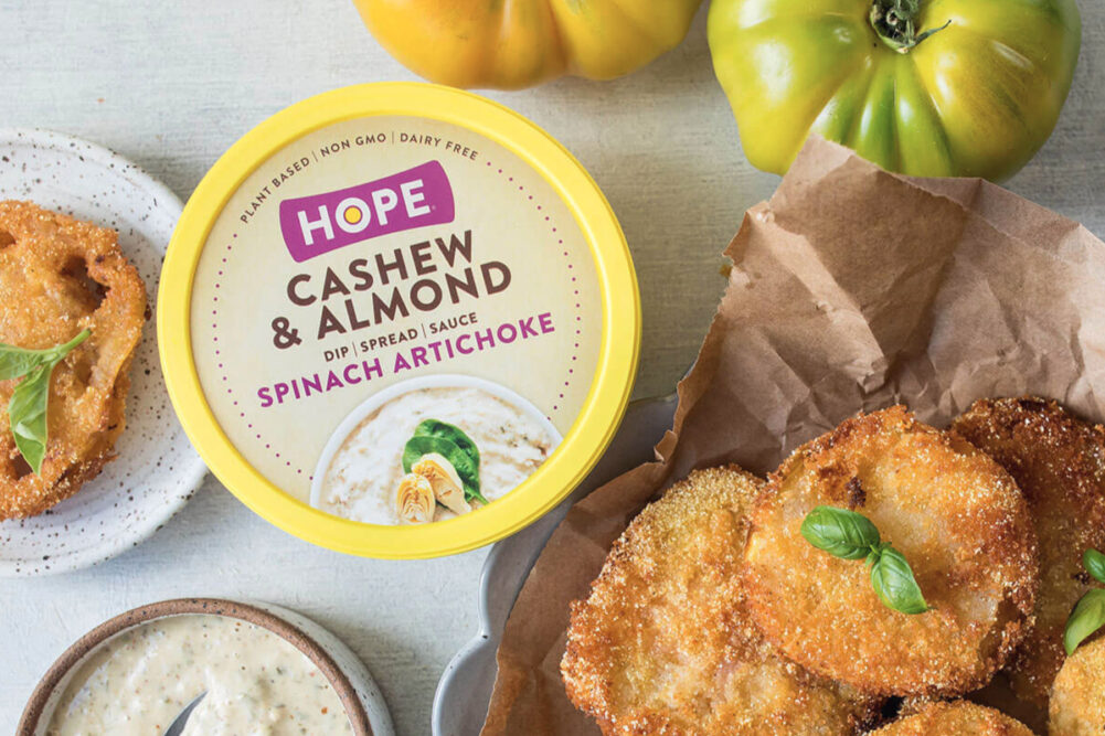 Hope Foods plant-based spinach artichoke dip