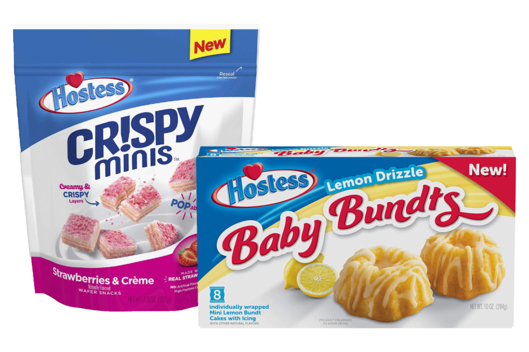 Strawberries and cream Crispy Minis and lemon drizzle Baby Bundts from Hostess