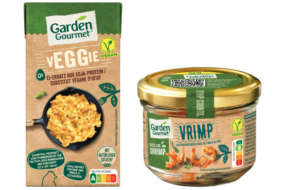 Nestle Garden Gourmet vEGGie and Vrimp plant-based eggs and shrimp