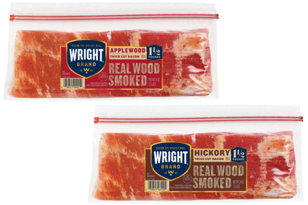 Variety of Wright bacon products from Tyson Foods