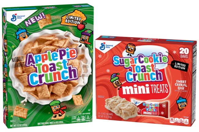 Apple Pie Toast Crunch cereal and Sugar Cookie Toast Crunch Mini Bars from General Mills