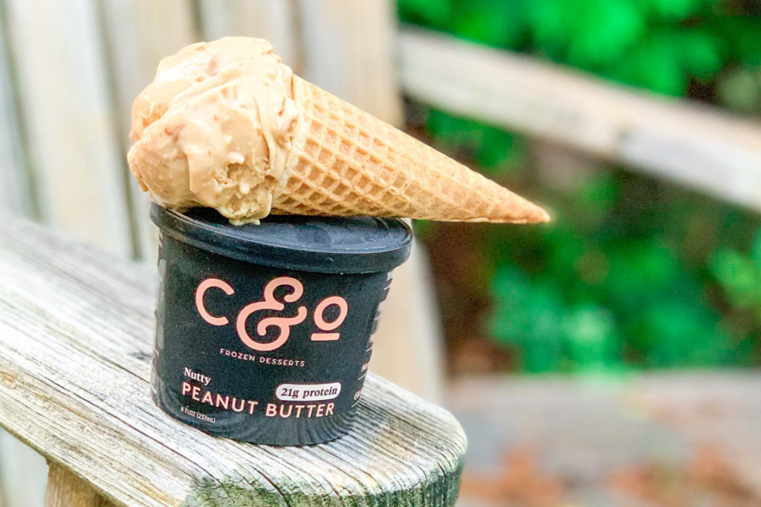 Ice cream cone with frozen dessert from Carter & Oak