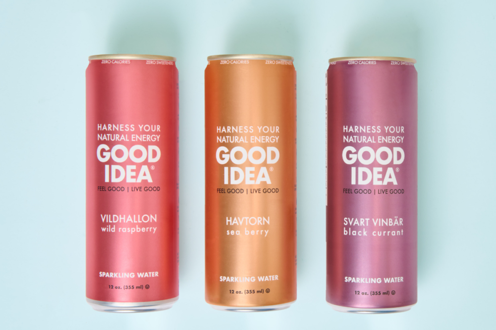 Good Idea sparkling functional water cans 