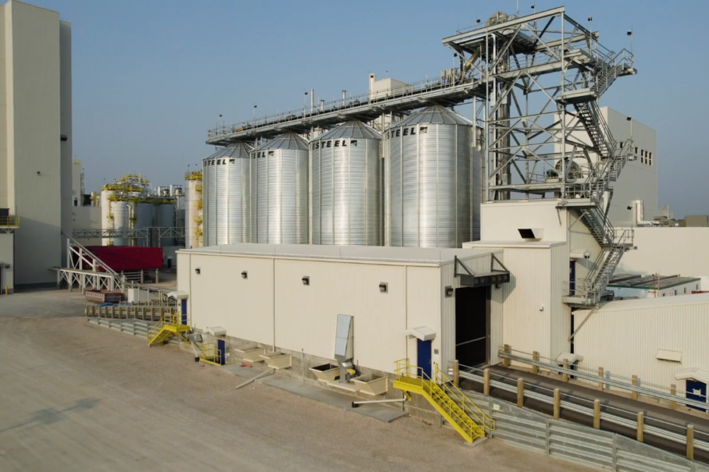 Exterior of Roquette's pea processing facility in Portage la Prairie, Man. 