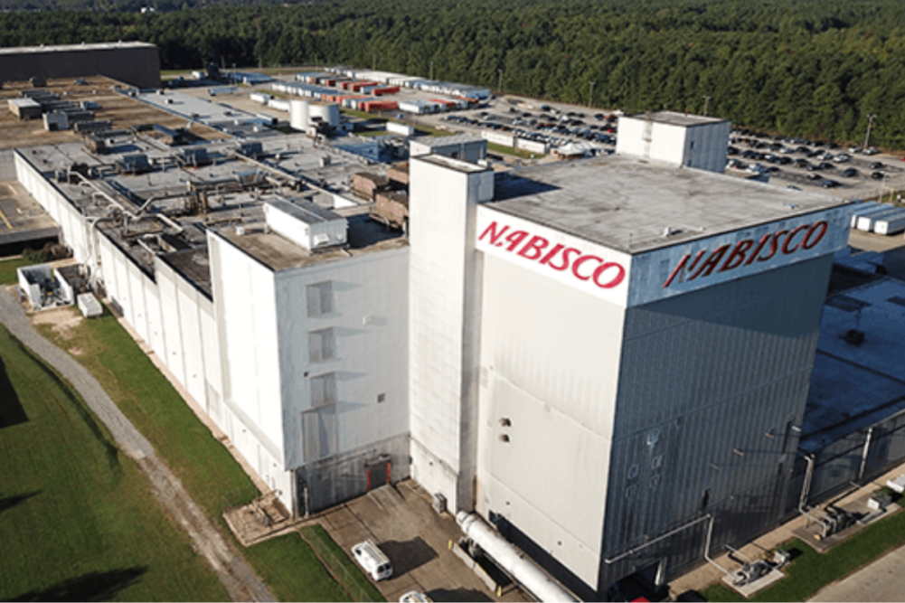 Aerial view of Mondelez International's Nabisco bakery facility in Richmond, Va. 