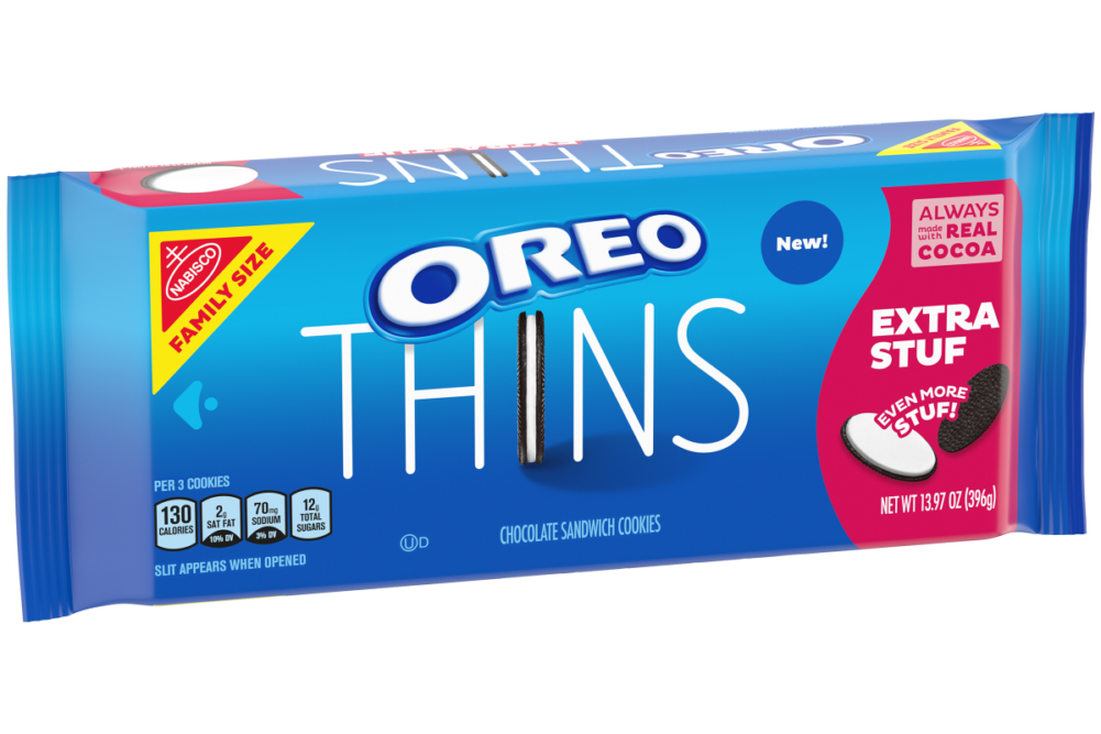 Oreo Thins Extra Stuf cookies from Mondelez International