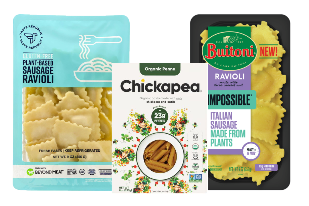 new pasta products from Tribe 9 Foods, Chickapea and Buitoni Food Co.
