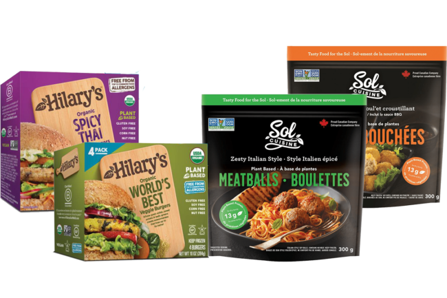 Hilary's and Sol Cuisine products