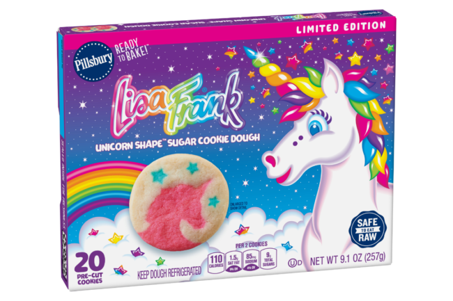 limited-edition Pillsbury Lisa Frank Unicorn Shape Sugar Cookie Dough 