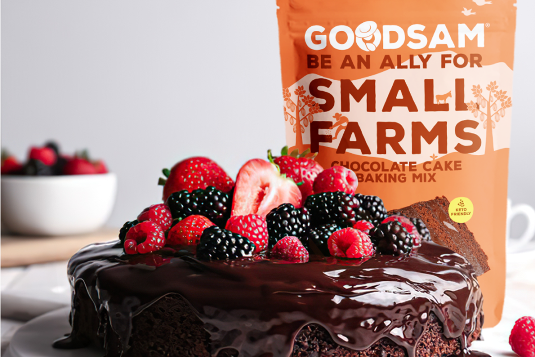 introducing gluten-free baking mixes formulated with almond flour, allulose and organic cocoa powder from GoodSam Food