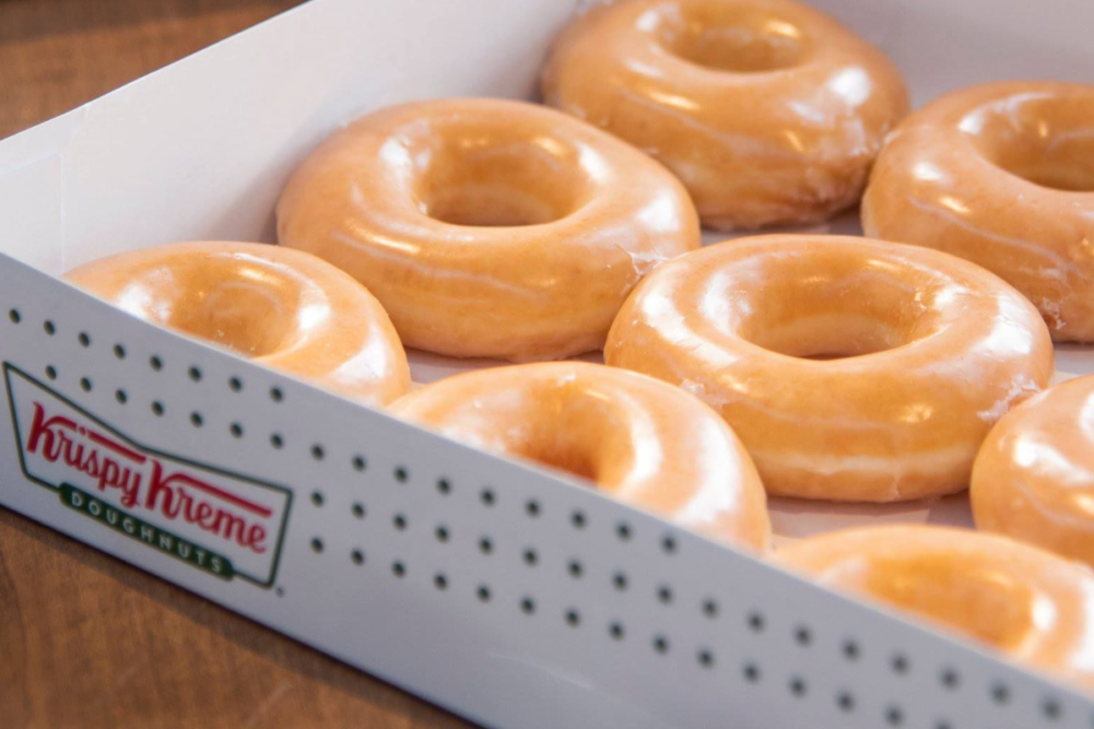 Box of glazed donuts from Krispy Kreme