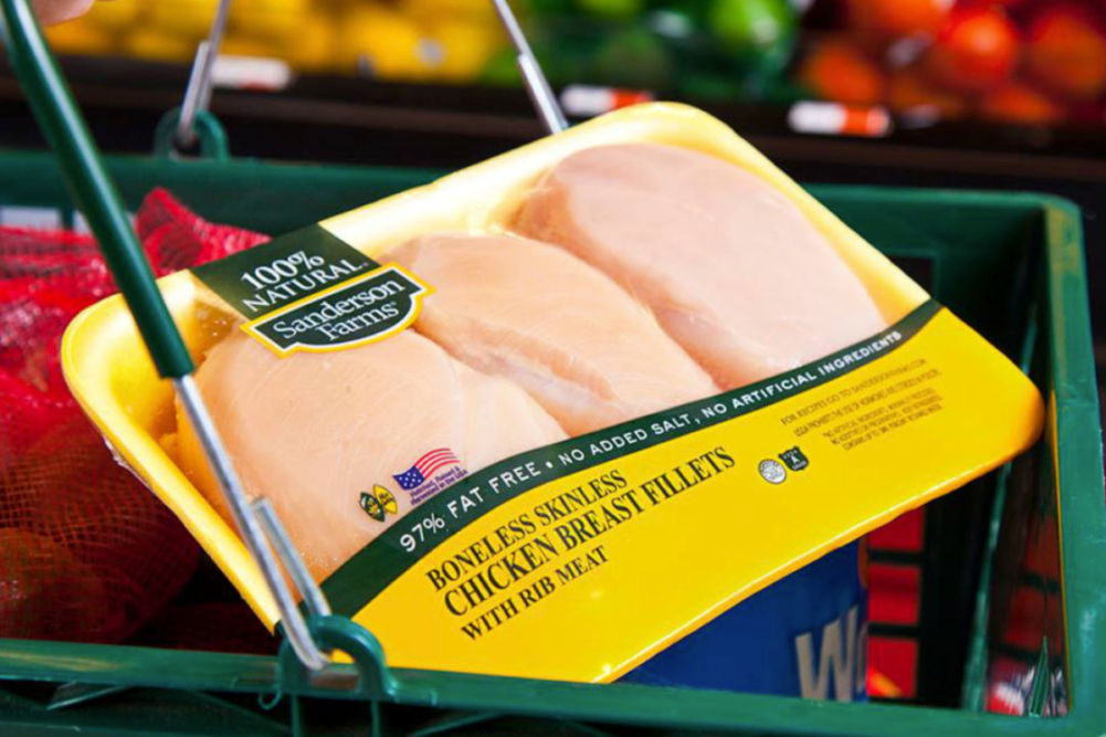 Boneless skinless chicken breast fillets with rib meat from Sanderson Farms