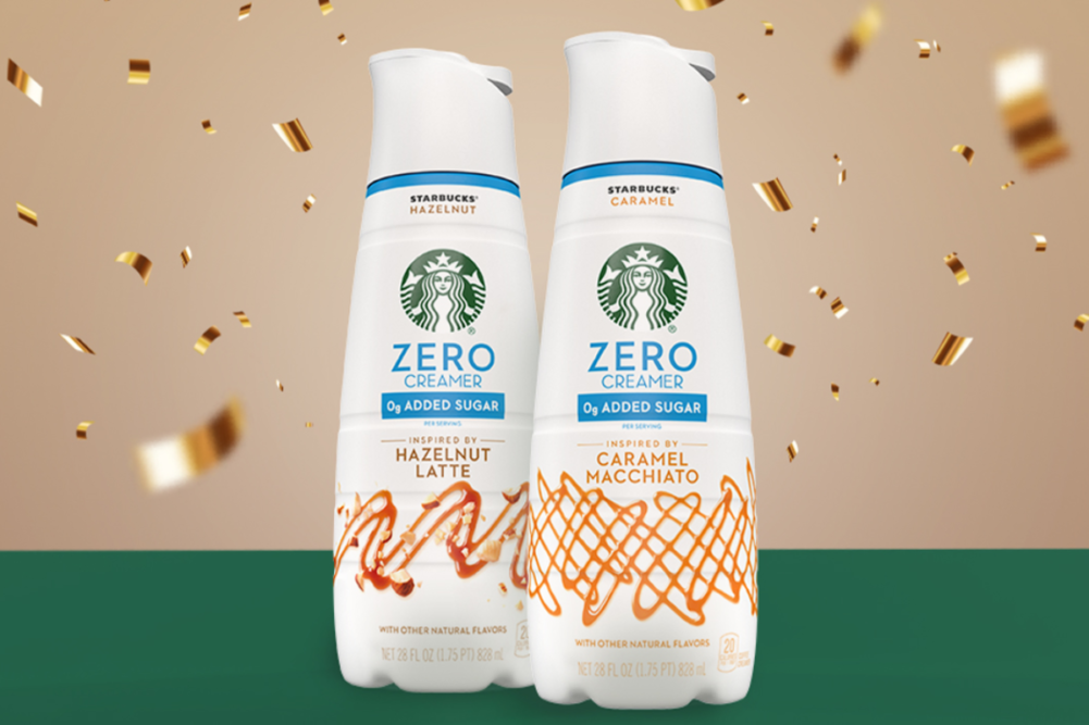 launching Starbucks Zero Creamers with no added sugar in caramel and hazelnut flavors 