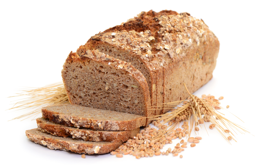 Fresh baked bread on white background