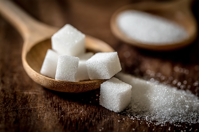 Sugar cubes in a bowl