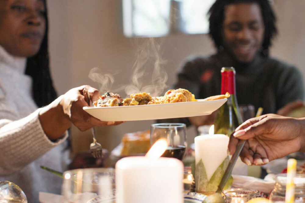 Family eating together