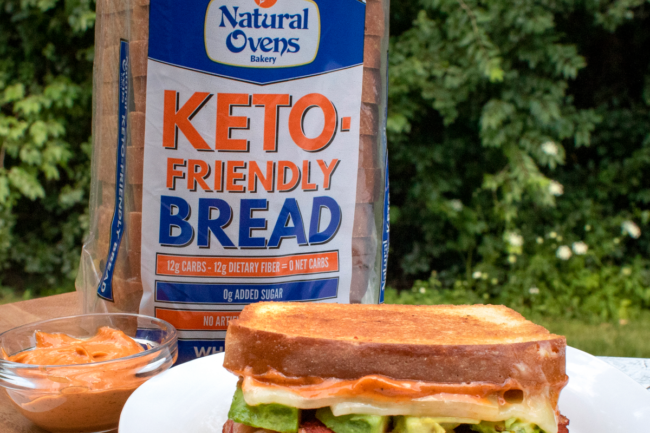 Sandwhuch made with Natural Oven's keto-friendly white bread