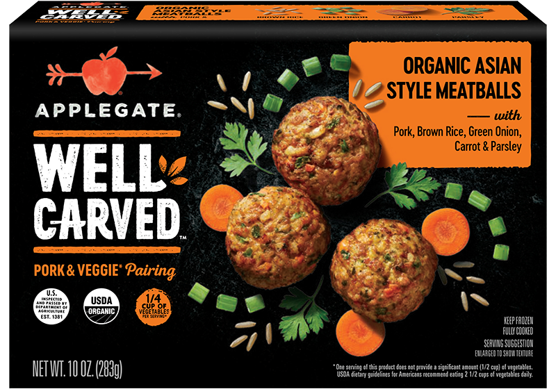 Applegate Well Carved Asian-style pork meatballs from Hormel Foods Corp.