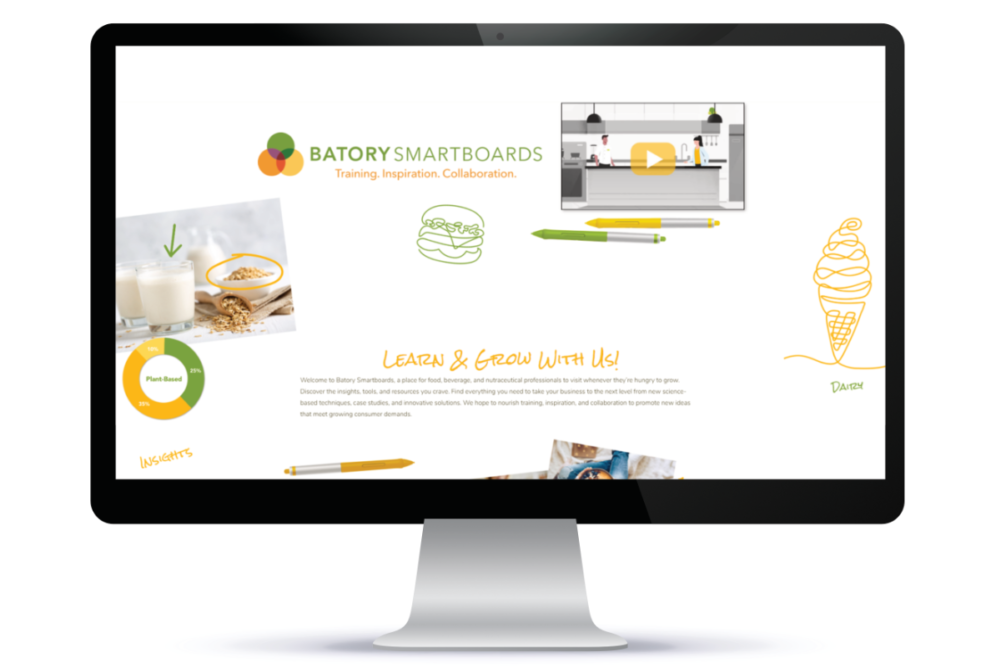 Batory Foods' smartboard microsite homepage