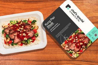 Chef’s Special by Freshly Chef Jet Tila’s Kung Pao steak with basmati rice and toasted cashews