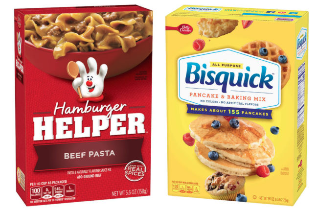 Hamburger Helper and Bisquick products