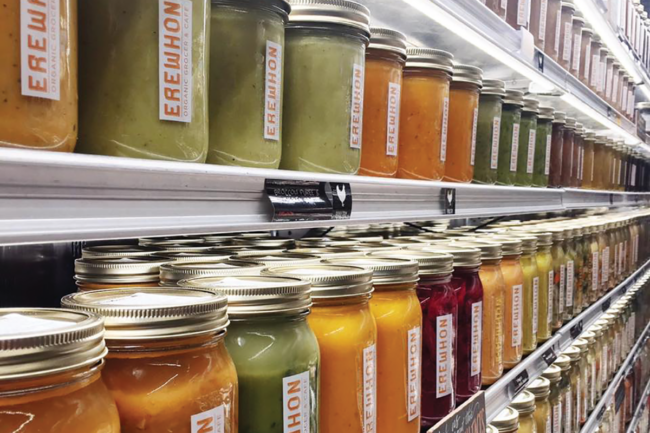 Specialty food display at a Erewhon grocery store location