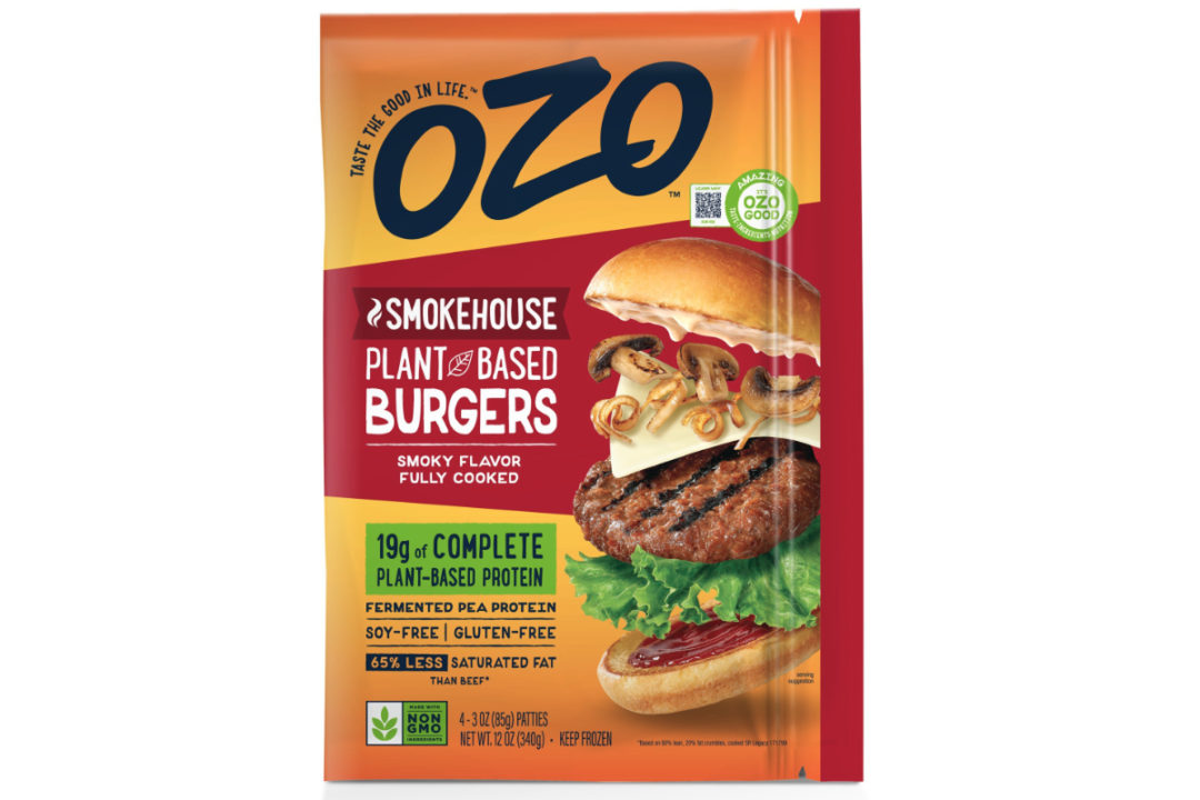 Planterra Foods frozen plant-based OZO burgers