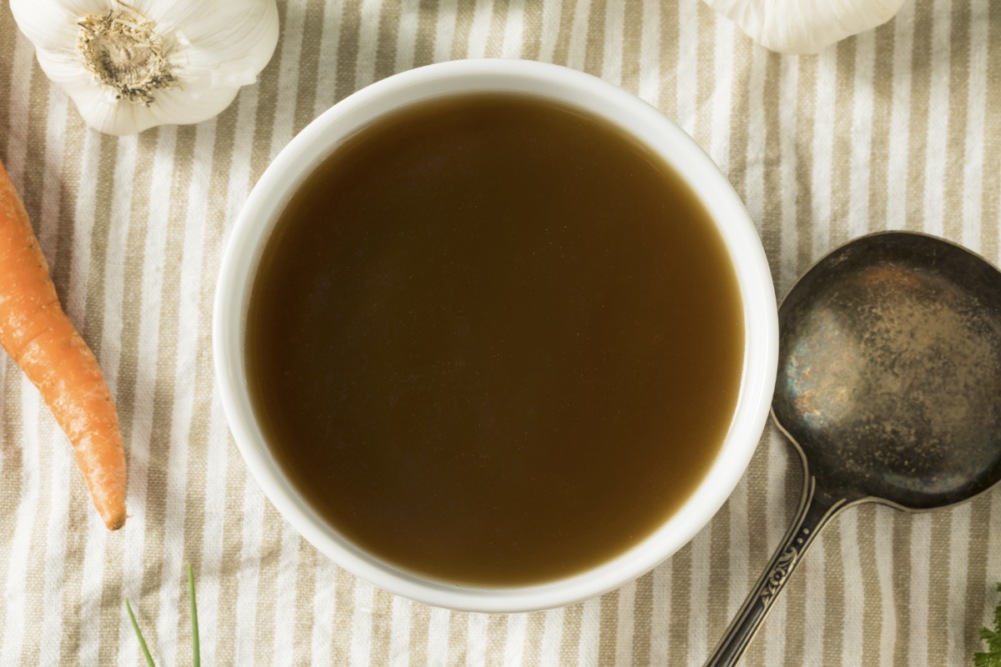 beef broth on stove