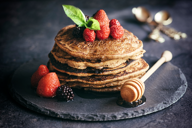 Buckwheat pancakes with fruit