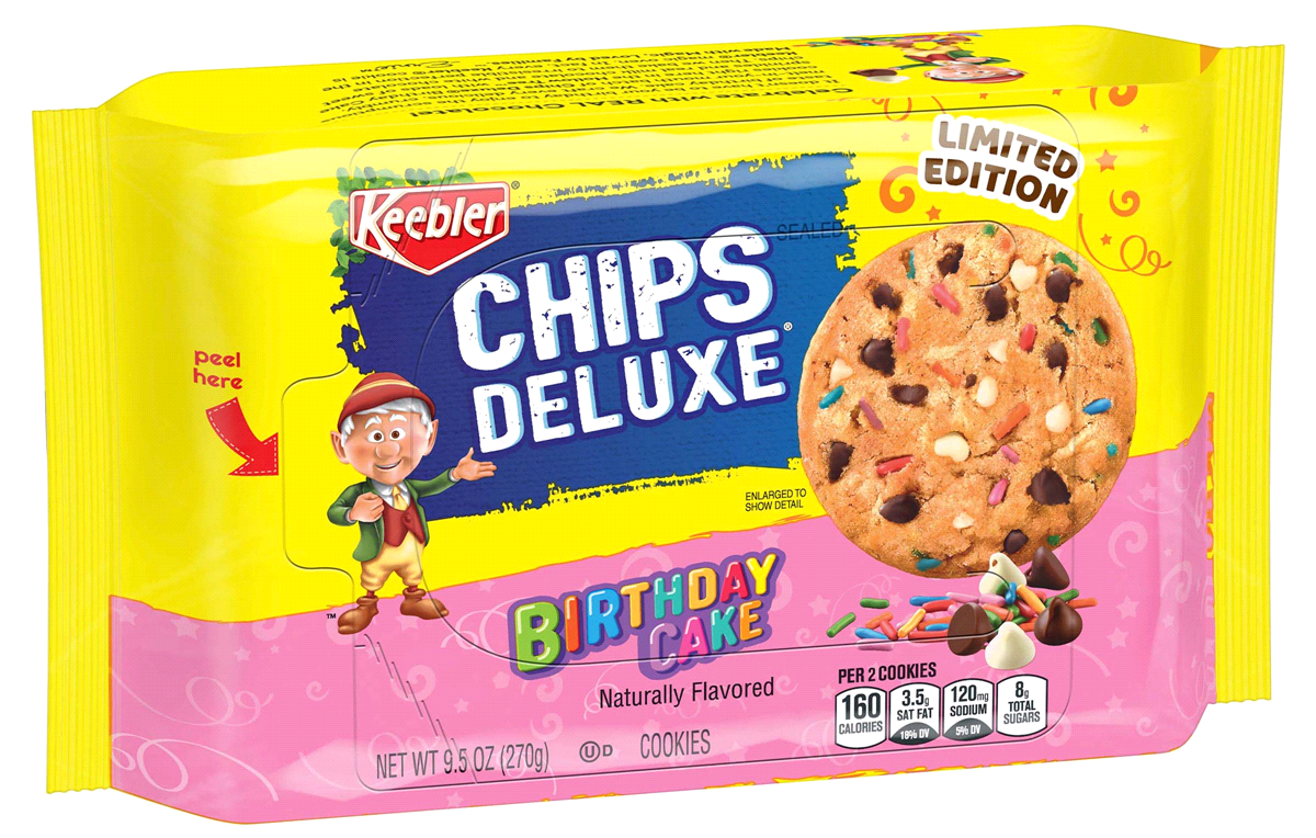 Chips deluxe birthday cake cookies from Keebler