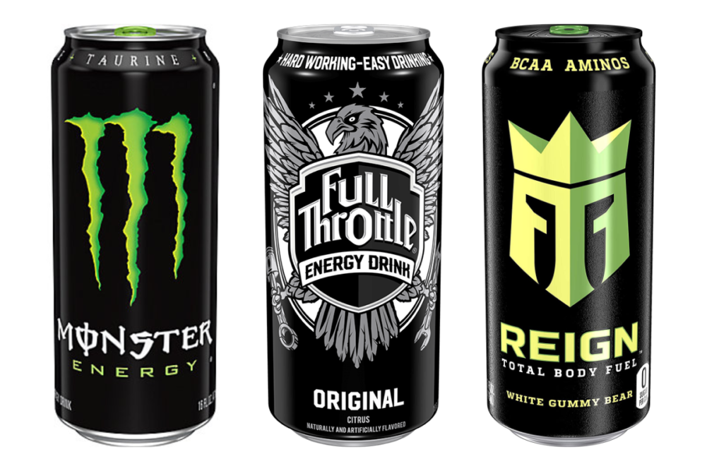 Monster, Full Throttle and Reign Total Body Fuel energy drinks from Monster Beverage Corp.