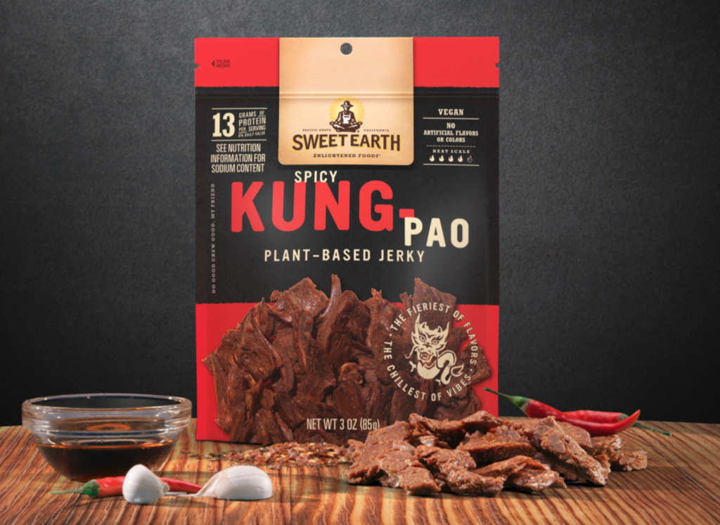 Sweet Earth Spicy Kung Pao plant-based jerky