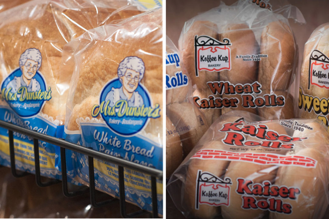 Mrs. Dunster’s Bakery bread and Koffee Kup Bakery rolls