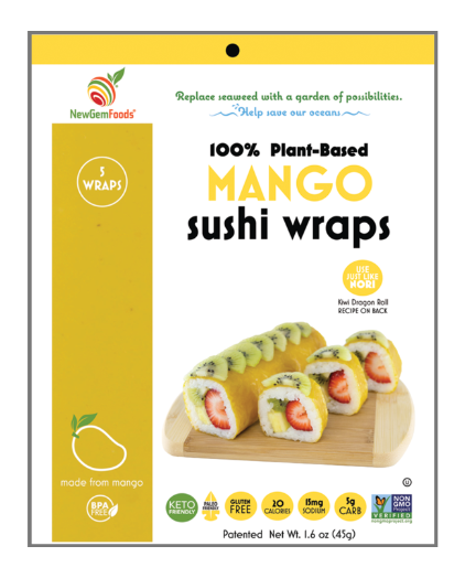 Wrap de sushi aromatisé à la mangue de New Gem Foods