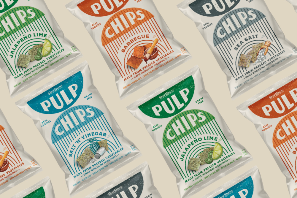 Variety of Pulp Pantry upcycled chips