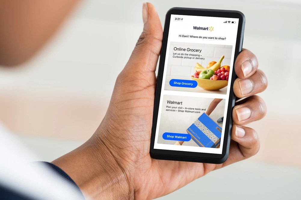 Using Walmart app on phone