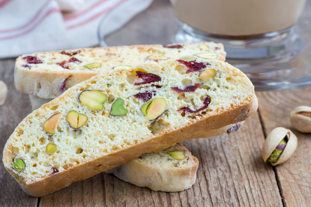 Bread baked with nuts and fruit