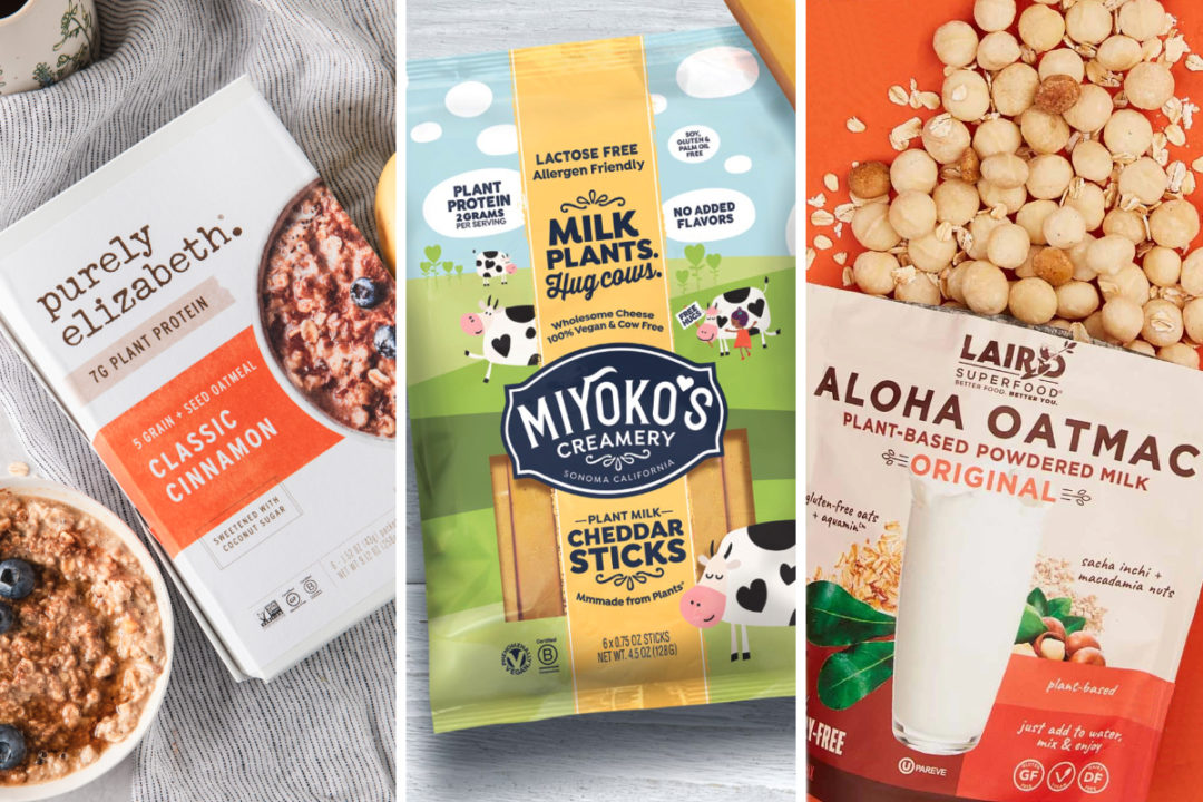 New products featuring plant protein from Purely Elizabeth, Miyoko’s Creamery and Laird Superfood
