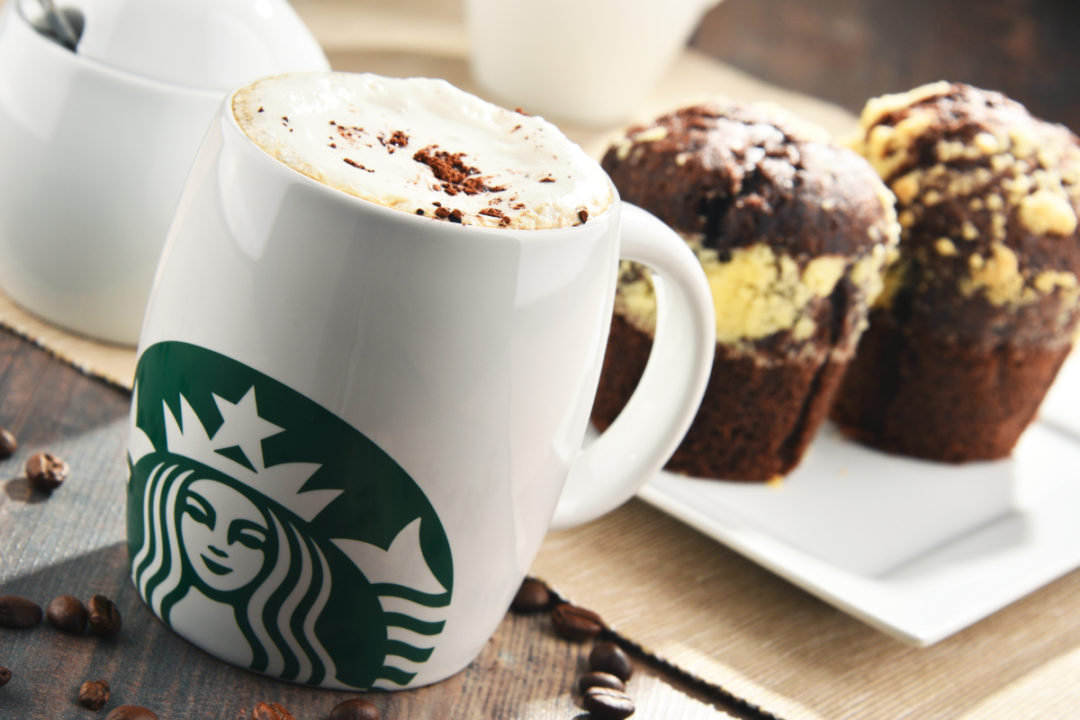 Starbucks coffee and muffins