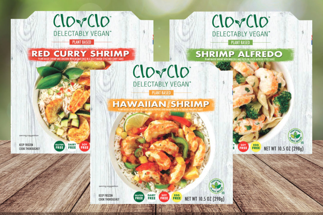 Clo-Clo Vegan Foods plant-based shrimp entree bowls