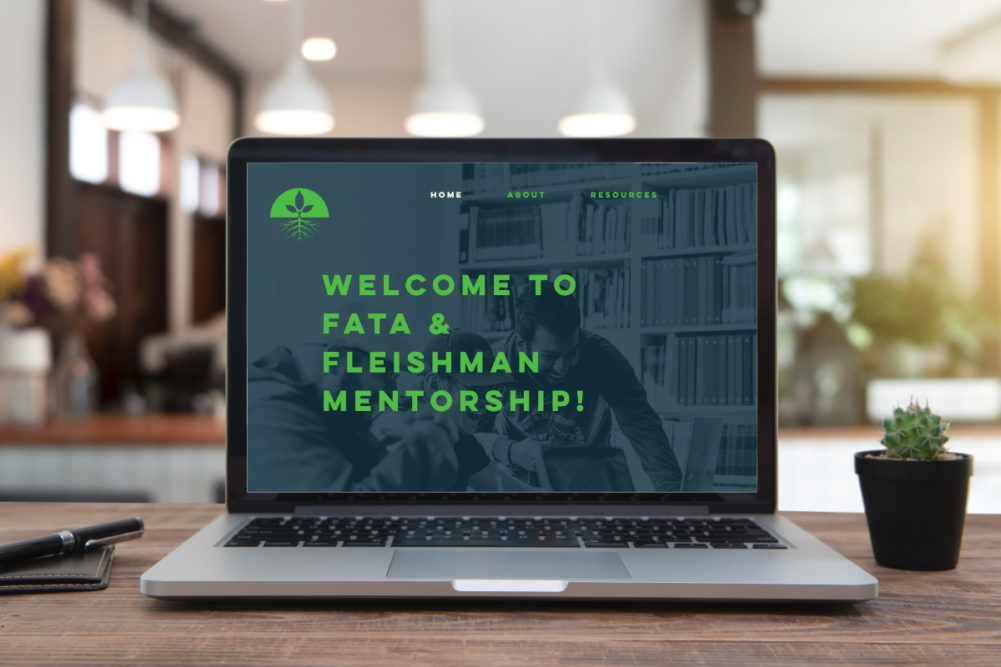 Fata & Fleishman Mentorship homepage on computer