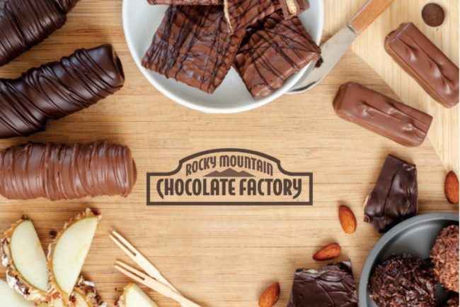 Rocky Mountain Chocolate Factory board and products