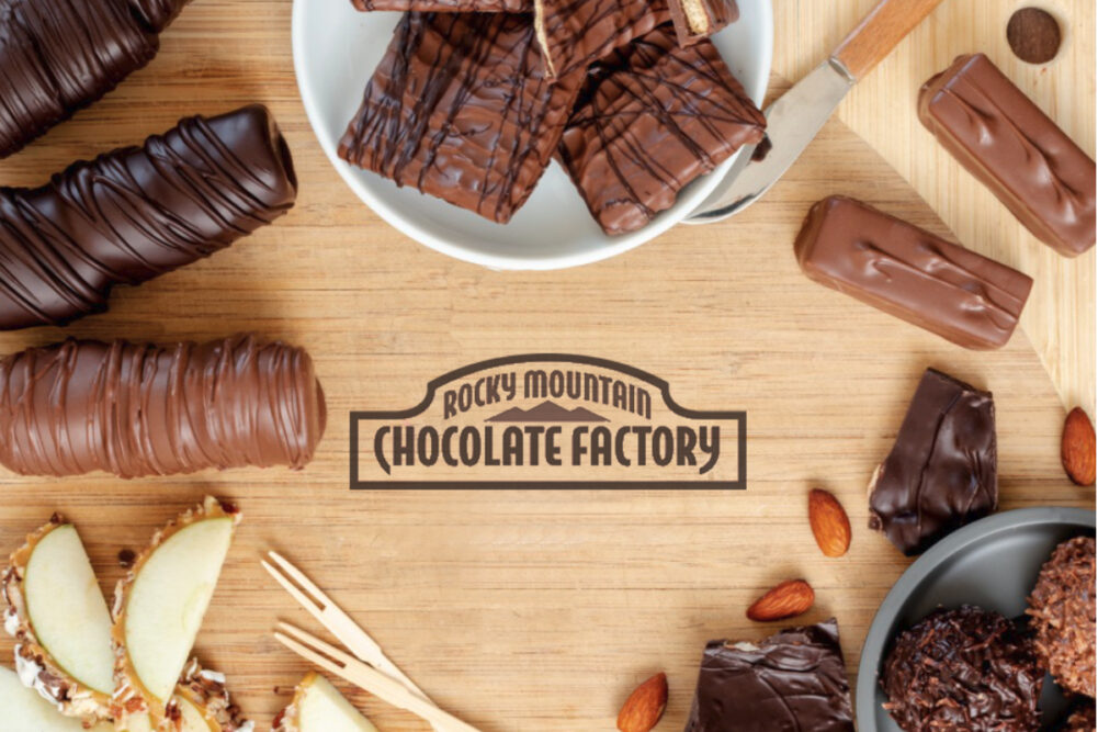 Rocky Mountain Chocolate Factory board and products