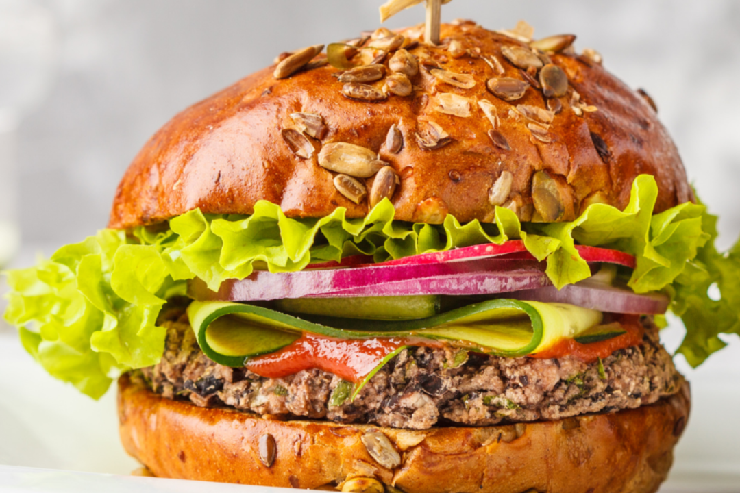 Plant-based burger made with ingredients from Chinova Bioworks