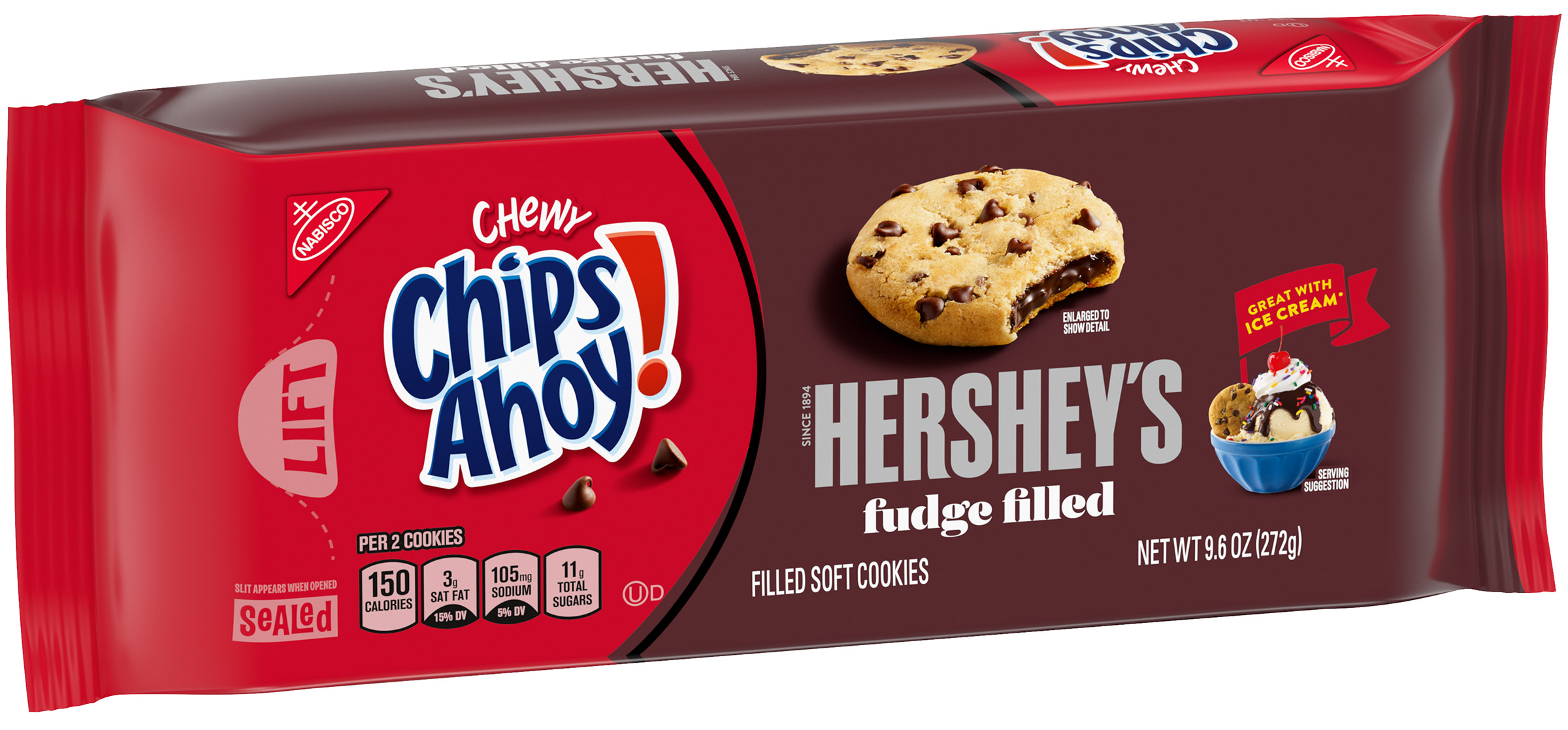 Chewy Chips Ahoy Fudge Filled Cookies